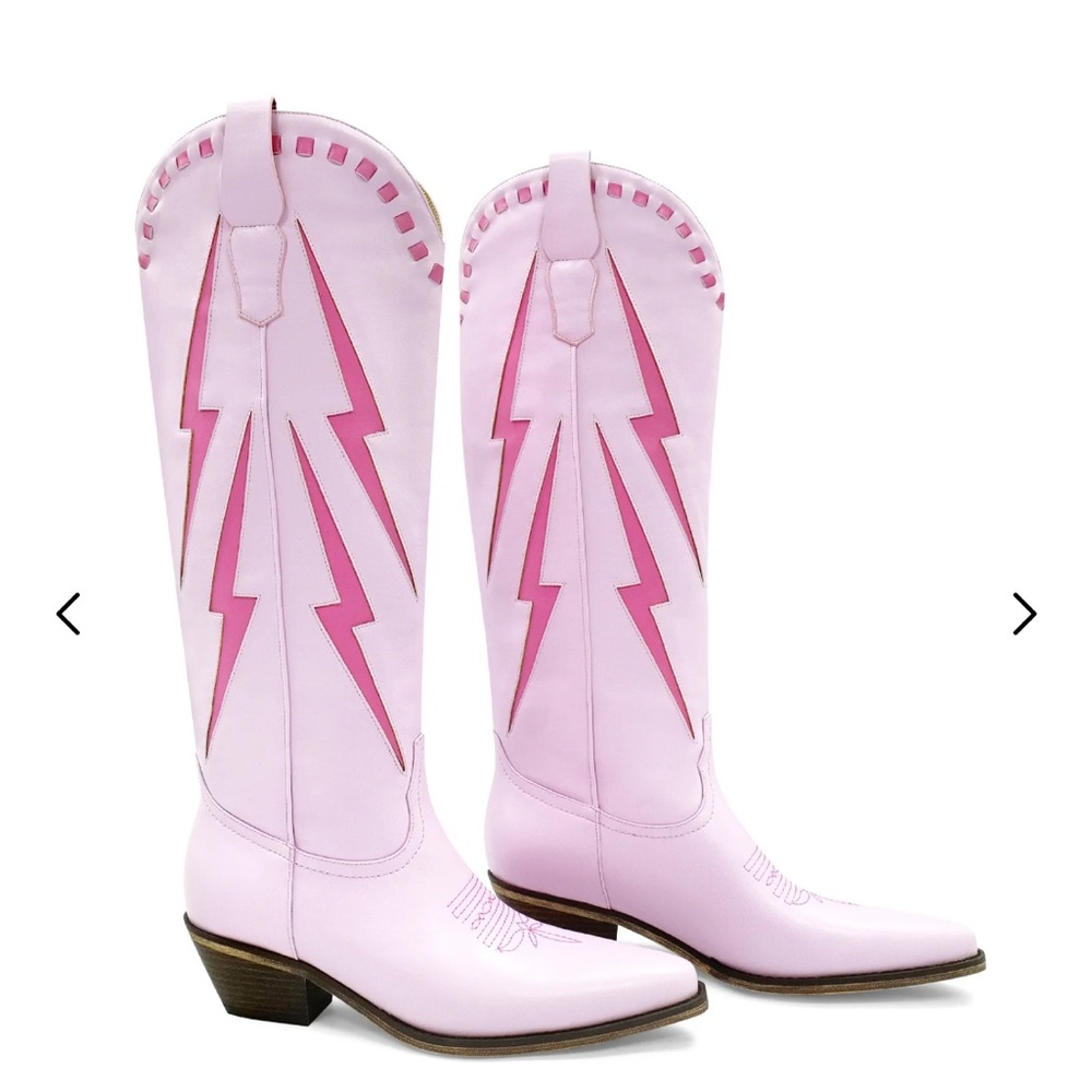Women's Pink Lightning Heeled Boots
